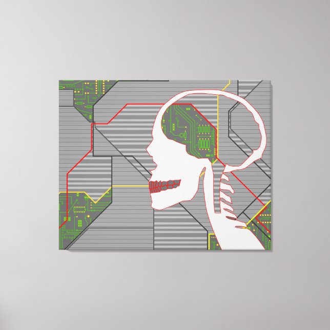 grey logicskull canvas print (Front)