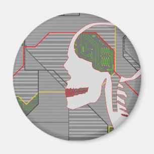 grey logicskull magnet