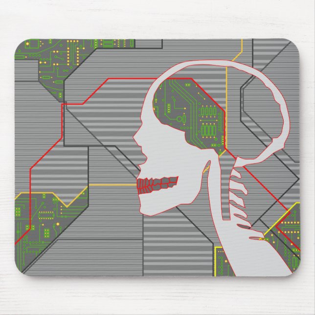grey logicskull mouse mat (Front)