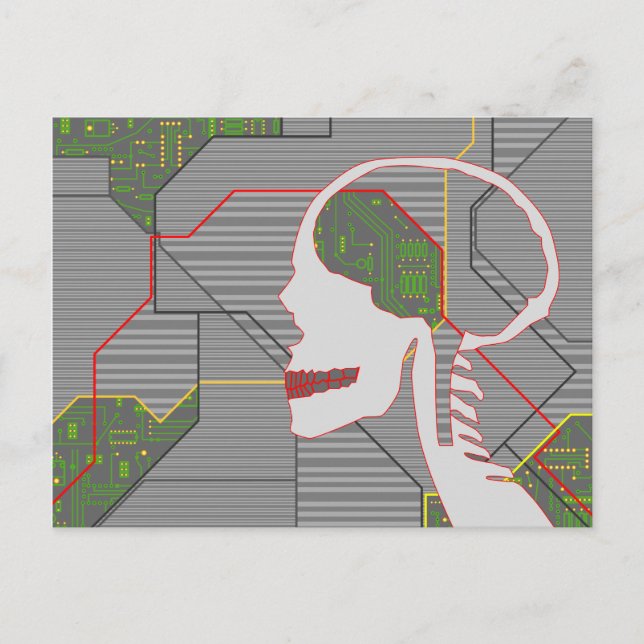 grey logicskull postcard (Front)