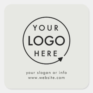 Grey Logo Business Corporate Modern Professional Square Sticker
