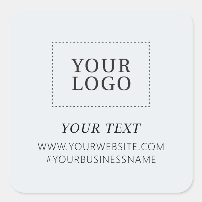 Grey Logo Business Thank you Custom Package Square Sticker (Front)