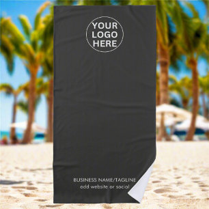Grey Logo l Modern Branded Promotional Business Beach Towel