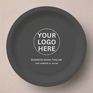 Grey Logo l Professional Corporate Events Branded Paper Plate