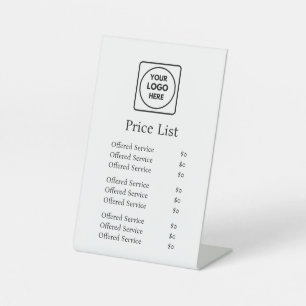 Grey logo Modern Business Custom Price List Pedestal Sign