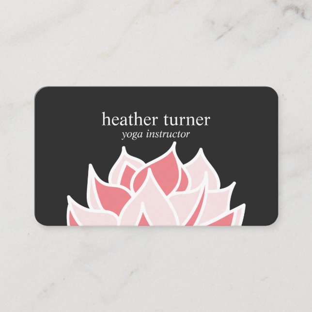 Grey Lotus QR CODE wellness spa massage yoga   Business Card (Front)