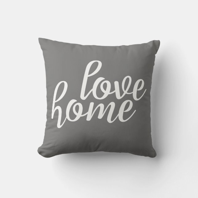 Grey Love Home Script Cushion (Front)