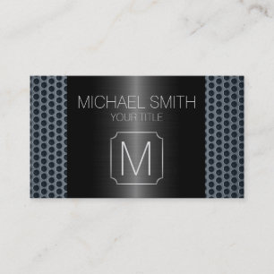 Grey Luxury Stainless Metal Monogram Business Card