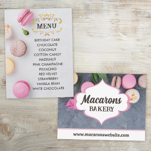 Grey Macarons Elegant Flavours Menu Postcard