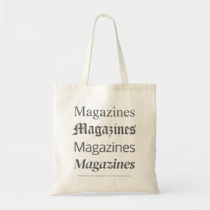 Grey Magazines Tote Bag, Trendy Fashion Tote Bag