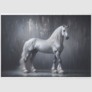 Grey Majestic Horse Decoupage Tissue Paper
