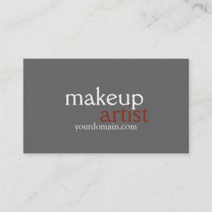 Grey Makeup Artist Business Card