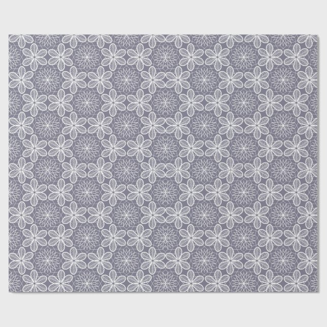 Grey Mandala Geometry Wrapping Paper (Flat)