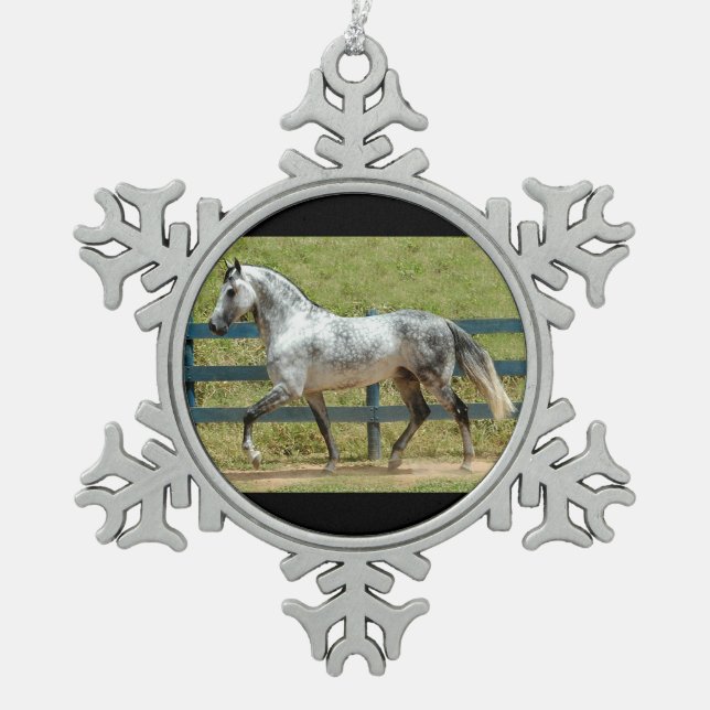 Grey Mangalarga Stallion Christmas Ornament (Front)