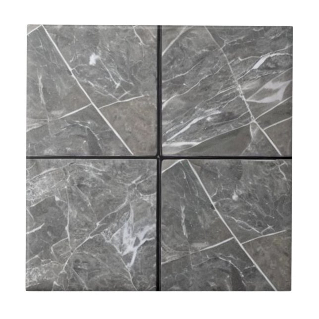 Grey marble 4 squares ceramic tiles (Front)