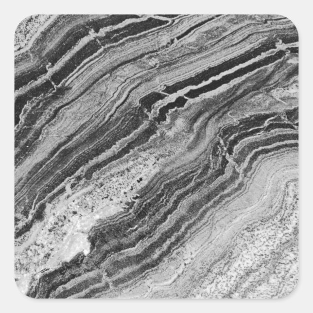 Grey Marble Blank Template, Customise Square Sticker (Front)