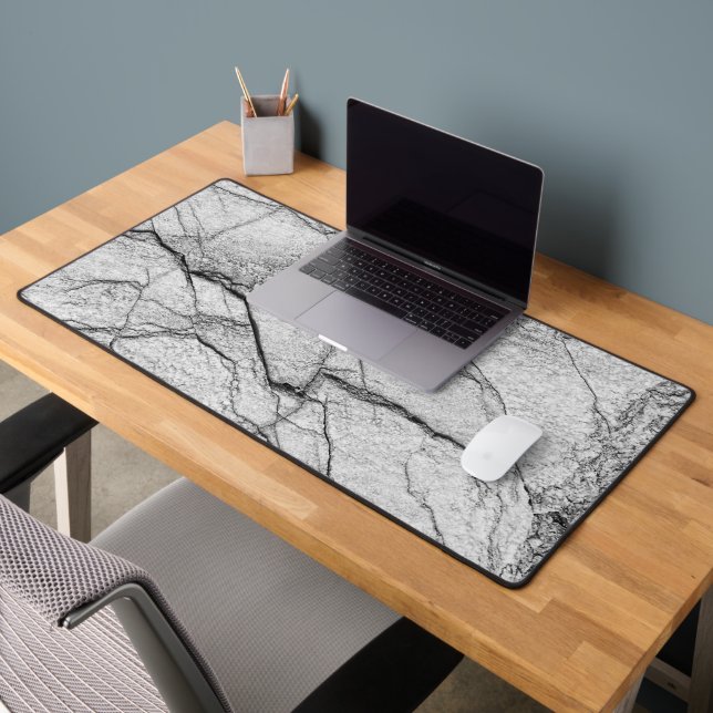 Grey Marble Dappled Concrete Desk Mat (Office 2)