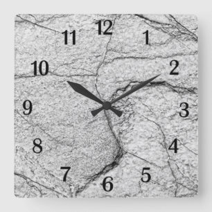 Grey Marble Dappled Concrete Square Wall Clock