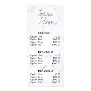 grey marble granite modern salon service menu