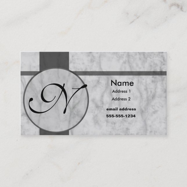 grey marble inlay business card (Front)