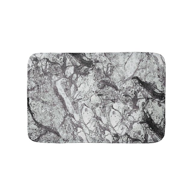 Grey Marble Look Bath Mat (Front)