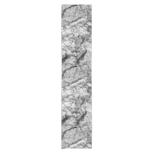 Grey Marble Look Short Table Runner
