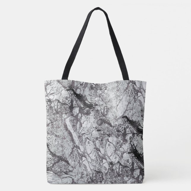 Grey Marble Look Tote Bag (Back)