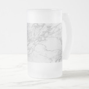 Grey Marble Pattern Father's Day Frosted Glass Beer Mug