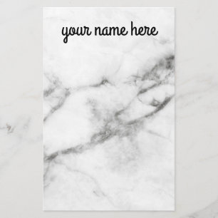 Grey Marble Personalised Stationery Paper