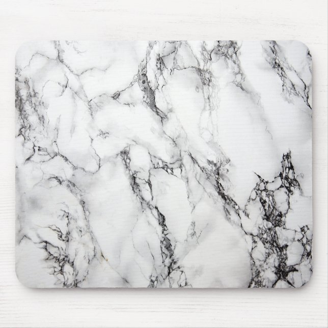 Grey Marble Stone Black Grain Mouse Mat (Front)