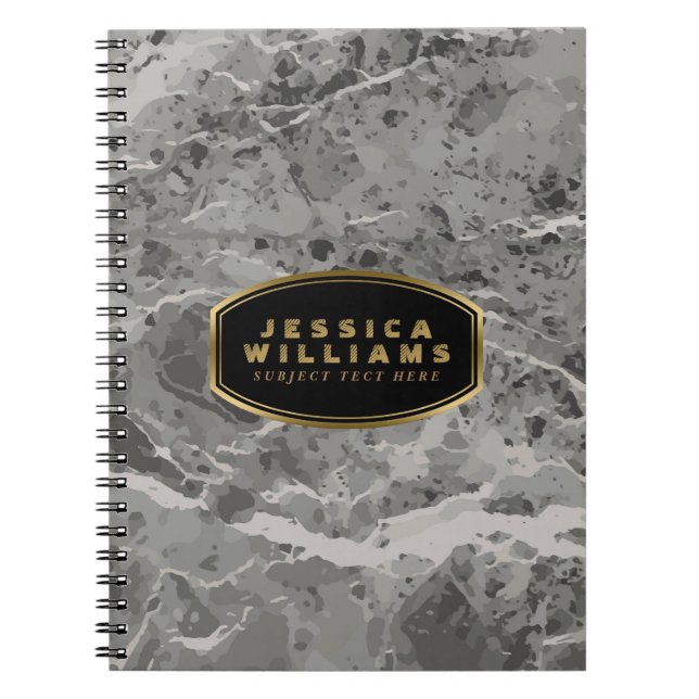 Grey Marble Stone Pattern Texture Print 2 Notebook (Front)