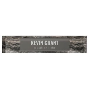 Grey Marble Stone Texture Nameplate