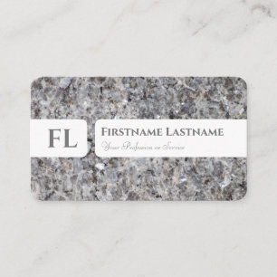 Grey marble structure monogram interior designer business card