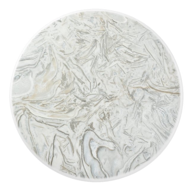 Grey marble surface pattern ceramic knob (Front)