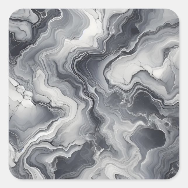 Grey Marble Tile Texture Seamless Patterns Square Sticker (Front)