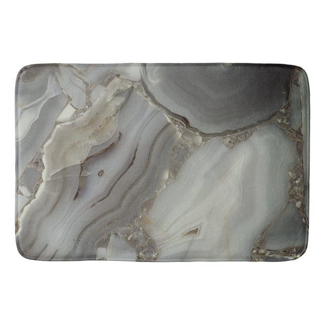 Grey Marble with Gold Vein Bath Mat (Front)