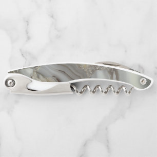 Grey Marble with Gold Vein Corkscrew