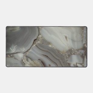 Grey Marble with Gold Vein Desk Mat