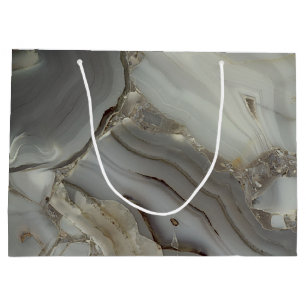 Grey Marble with Gold Vein Large Gift Bag