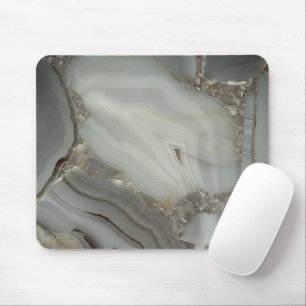 Grey Marble with Gold Vein Mouse Mat