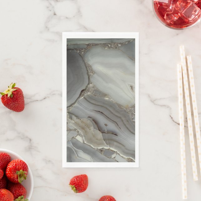 Grey Marble with Gold Vein Napkin (Insitu)