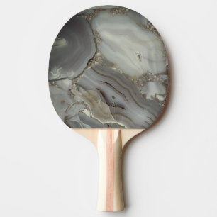 Grey Marble with Gold Vein Ping Pong Paddle