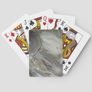 Grey Marble with Gold Vein Playing Cards