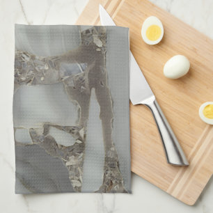 Grey Marble with Gold Vein Tea Towel