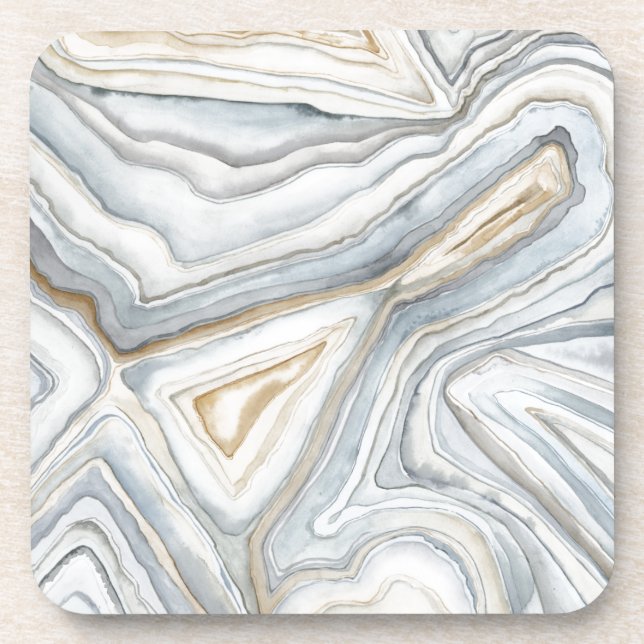 Grey Marbled Abstract Design Coaster (Front)