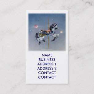 Grey Mare Carousel Horse Busines Cards