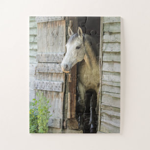 Grey Mare Horse & Barn Oversized Jigsaw Puzzle