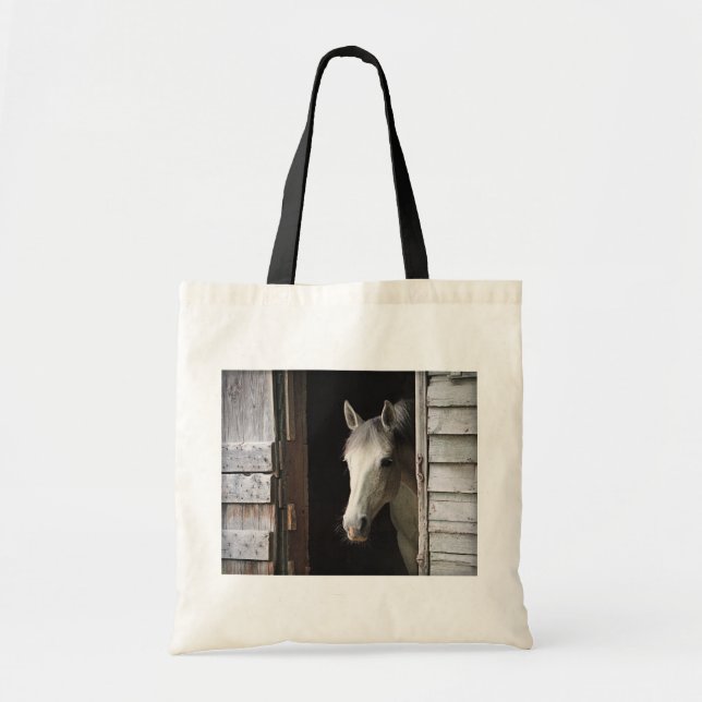 Grey Mare Horse Budget Tote Bag (Front)