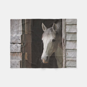 Grey Mare Horses Fleece Blanket