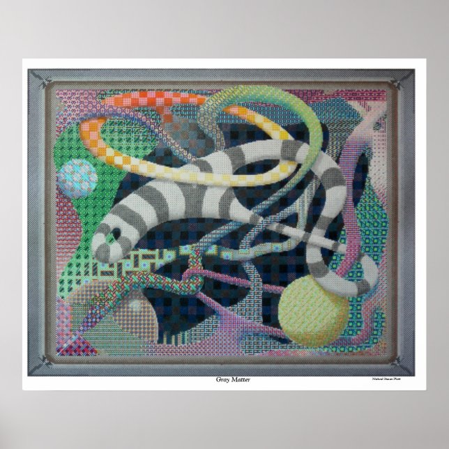 Grey Matter Creative Artwork Psychedelic Poster (Front)